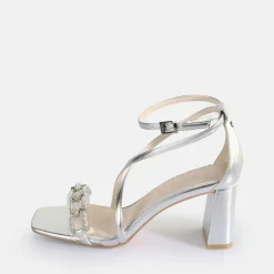 BUFFALO Occasion Shoes^April Glam Heeled Sandals Vegan Silver