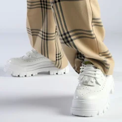 BUFFALO Vegan Shoes^Aspha Brogue Loafers Vegan White