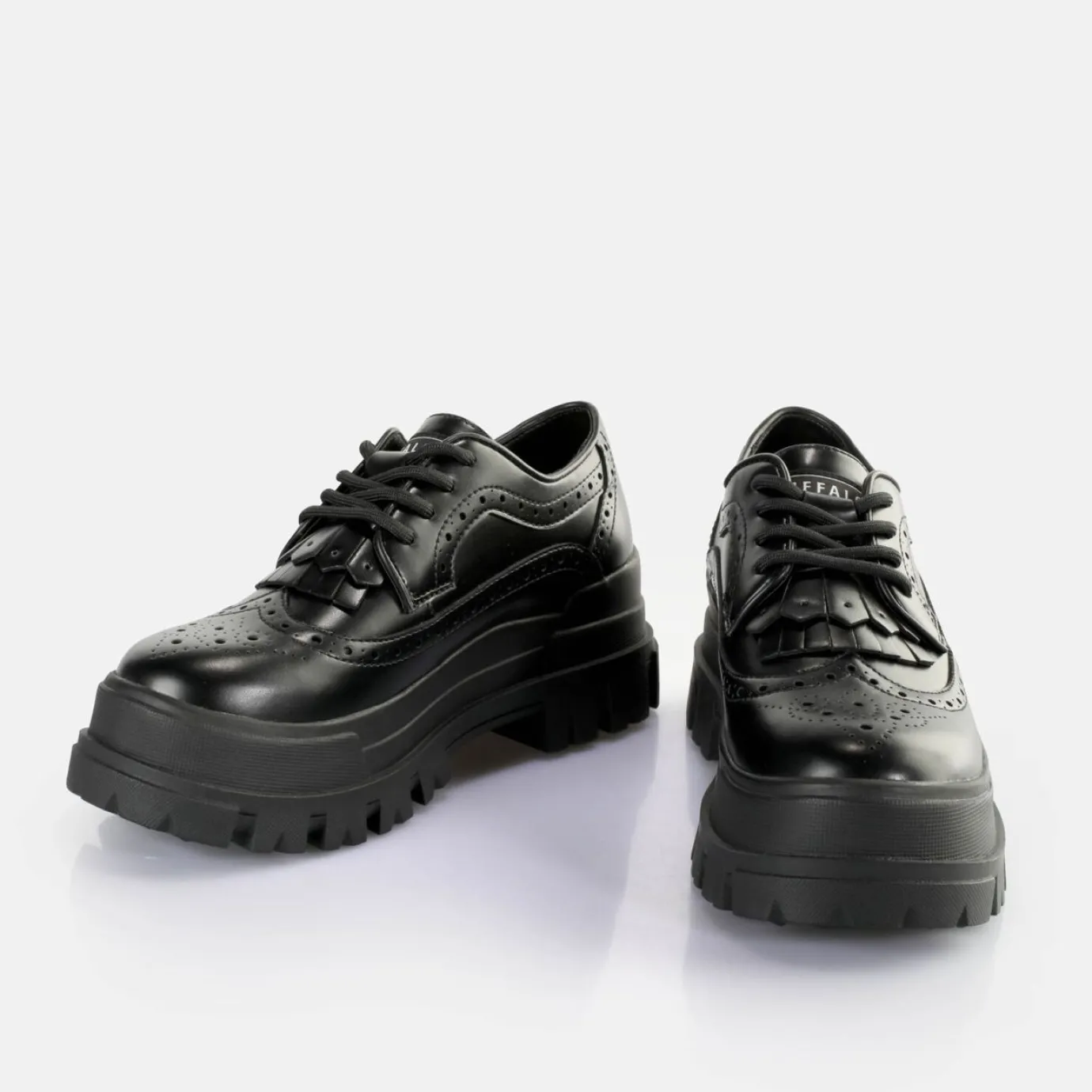 BUFFALO Vegan Shoes^Aspha Brogue Loafers Vegan Black
