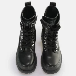 BUFFALO Ankle Boots^Aspha Chain Laceup Mid Ankle-Boot Vegan Black