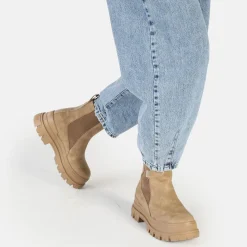 BUFFALO Ankle Boots^Aspha Chelsea Mid Vegan Nubuck Fur Brown