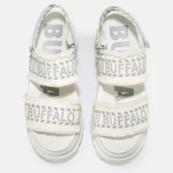 BUFFALO Vegan Shoes^Aspha Str Platform Sandal Vegan White