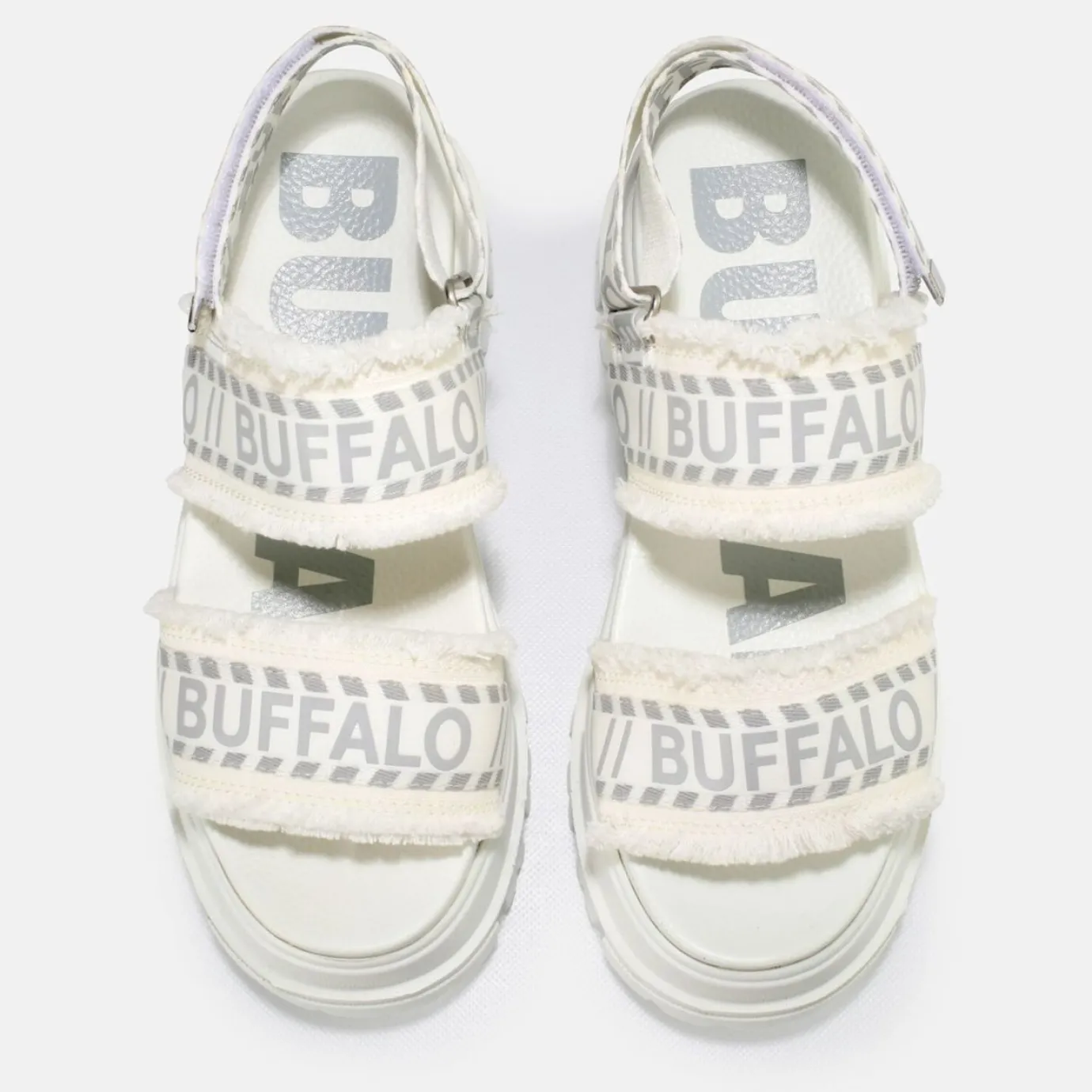 BUFFALO Vegan Shoes^Aspha Str Platform Sandal Vegan White
