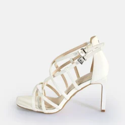 BUFFALO Occasion Shoes^Blair Cage Heeled Sandals Vegan White